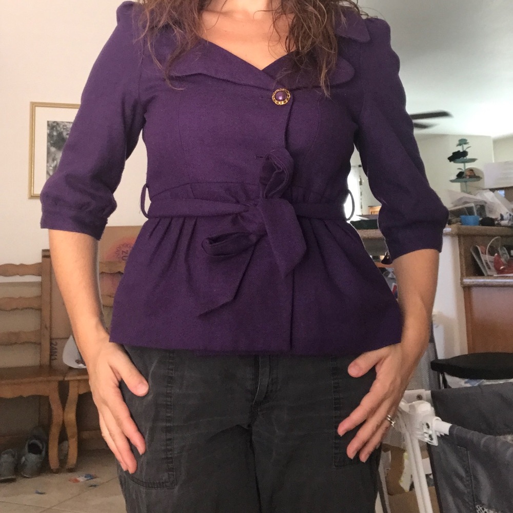 Cropped purple jacket by British label Darling